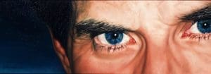 H's Eyes/Unfathomable blues, oil on linen 30 x 84 cm Euro 2250