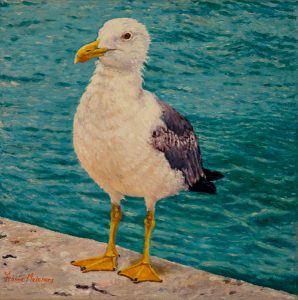 L'Adolescente/Venetian Blues, oil on linen 24 x 24 cm (2006) - Sold