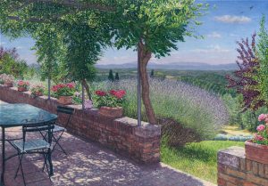 The Terrace/Tuscan Summer, oil on linen 70 x 102 cm (2009) - Collection Yvonne Melchers