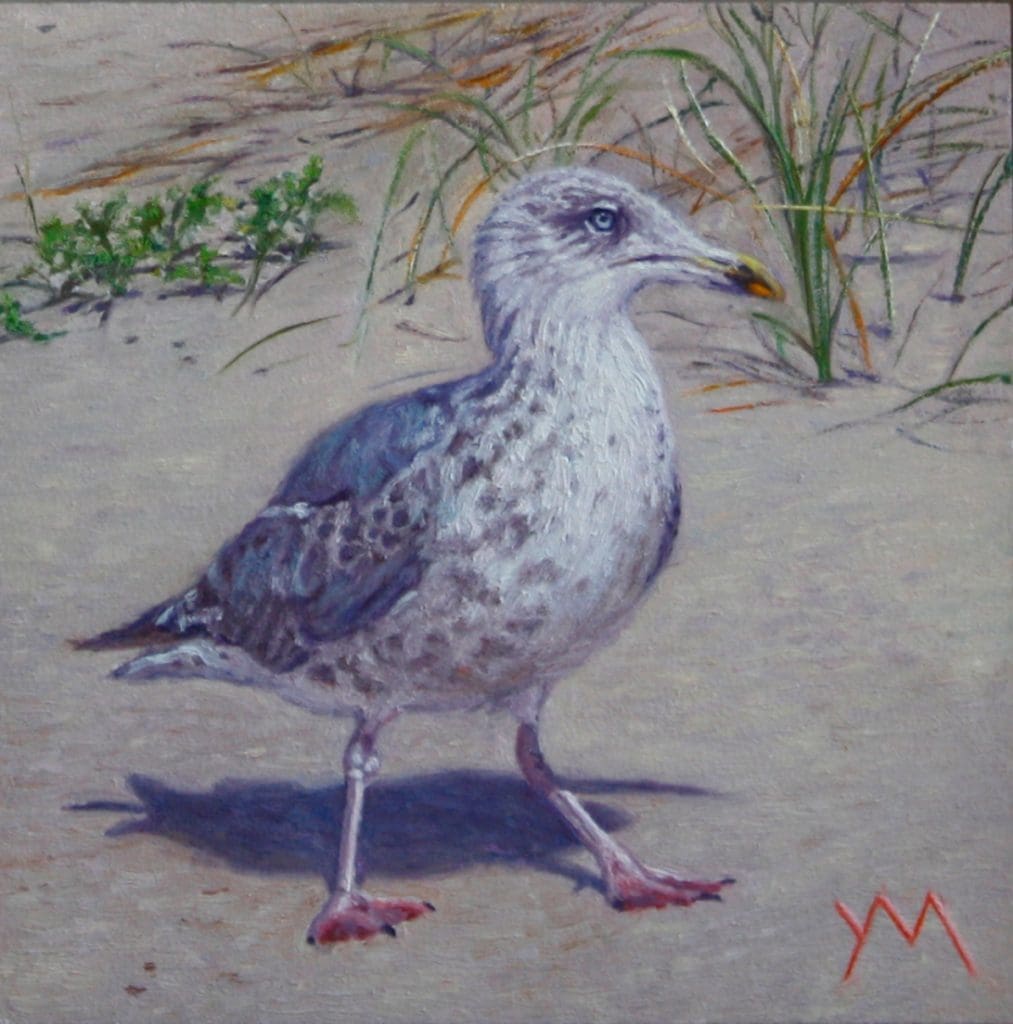 The Adolescent/North Sea beach, oil on panel 15 x 15 cm (available at Gallery Het Moment - Zierikzee/The Netherlands)