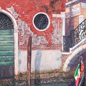 Ponte Giustinian/Autumn in Venice, oil on panel, 20 x 20 cm