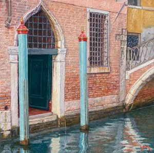 Reflections V/Autumn in Venice, oil on panel 20 x 20 cm - Euro 1095.