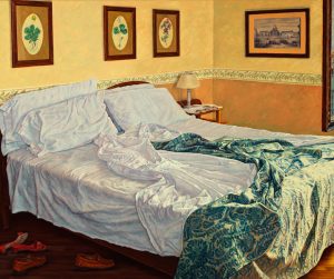 Room 32/Venetian Summer, oil on linen 75x90cm (2008) - Collection Yvonne Melchers - A digitized version of this painting is going to be launched to the moon, see my news page!
