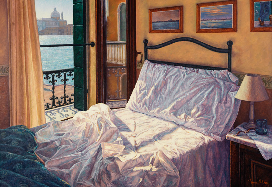 Yvonne Melchers Room with a View/Autumn in Venice, oil on linen, 80 x 115 cm- A digitized version of this painting is going to be launched to the moon, see my news page!