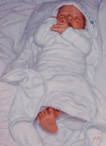 Sander@ 3days, oil on linen 30 x 40 cm40x30 cm - collection Yvonne Melchers - A digitized version of this painting is going to be launched to the moon, see my news page!