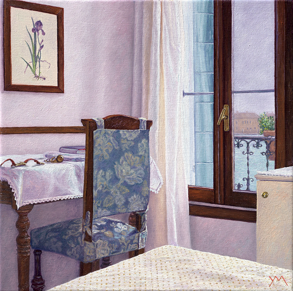 Yvonne Melchers Room with a View/Autumn in Venice II, oil on linen, 40 x 40 cm