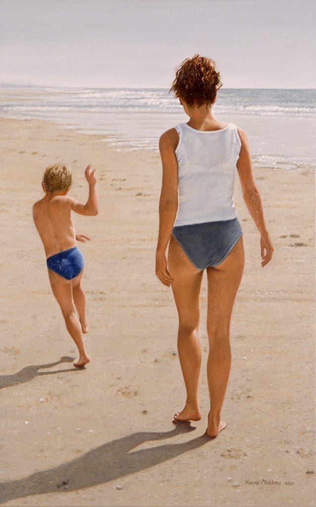 Summer Stroll/North Sea Blues, oil on linen 60 x 95 cm. (2001) - Sold