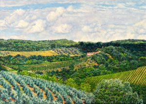 Val Cortese/Primavera Toscana (Tuscan Spring), oil on linen,50 x 70 cm. Available online at Abend Gallery Denver(CO) US$ 3550