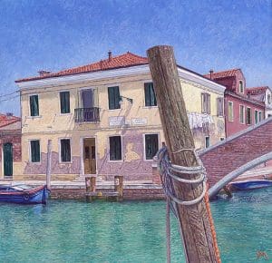 The Yellow House/Spring in Venice, oil on panel 33 x 34 cm - Euro 1795. (Available at Gallery Autrevue, The Netherlands)